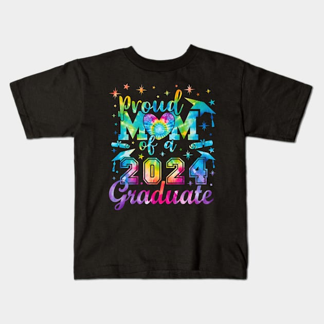 Mom Senior 2024 Proud Mom of a 2024 Graduate graphic Tie-Dye Kids T-Shirt by Asg Design